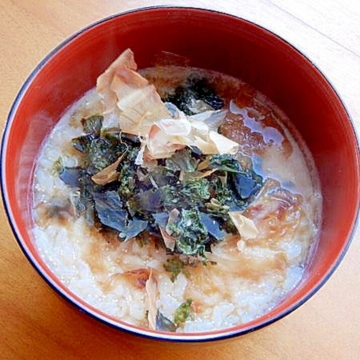 5分!?はば海苔ミックス(代用可)とタラコの雑炊♪